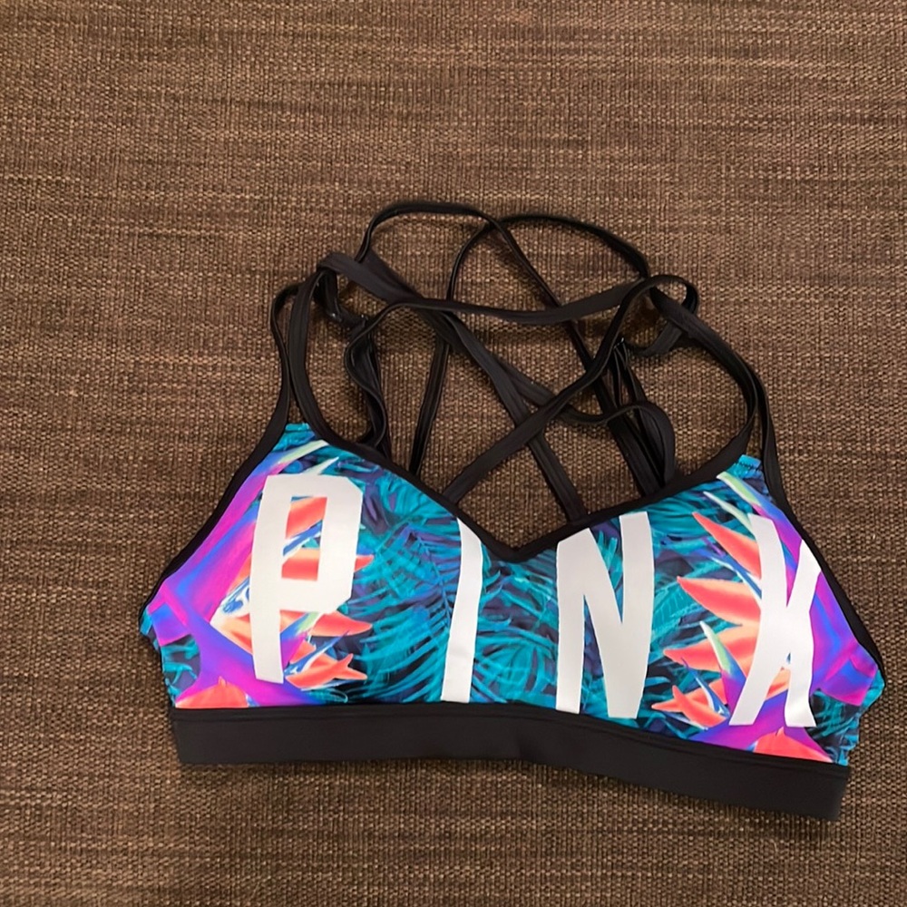 Front-Cross Design PINK Sports Bra